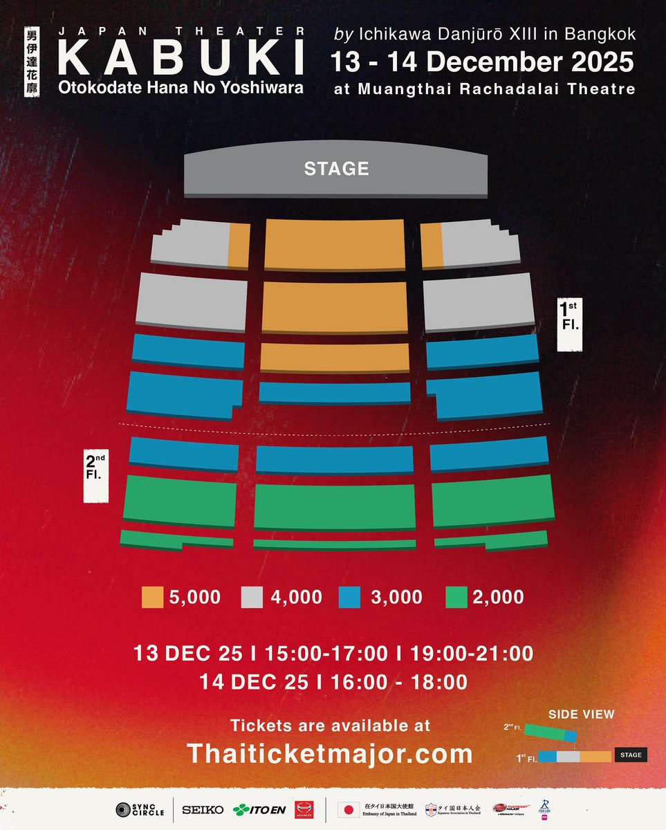 🎭เตรียมพบสุดยอดการแสดงคาบูกิ!! 🎭
ใน "KABUKI Otokodate Hana No Yoshiwara By Ichikawa Danjuro XIII in Bangkok 2025"

สิ้นสุดการรอคอยกับศาสตร์การแสดงสุดประทับใจใน "KABUKI Otokodate Hana No Yoshiwara By Ichikawa Danjuro XIII in Bangkok 2025" จัดขึ้นโดย Sync Circle และ 3Top