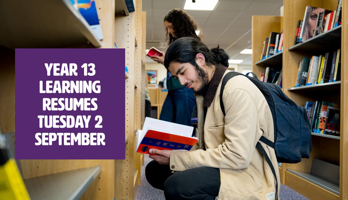 The start to the Y13 year is on Tuesday 2 September. You will be required to attend college for one day and will be set independent work for the coming week. Please bring your ID card when you come into college. Y13 teaching will then recommence on Tuesday 9 September.