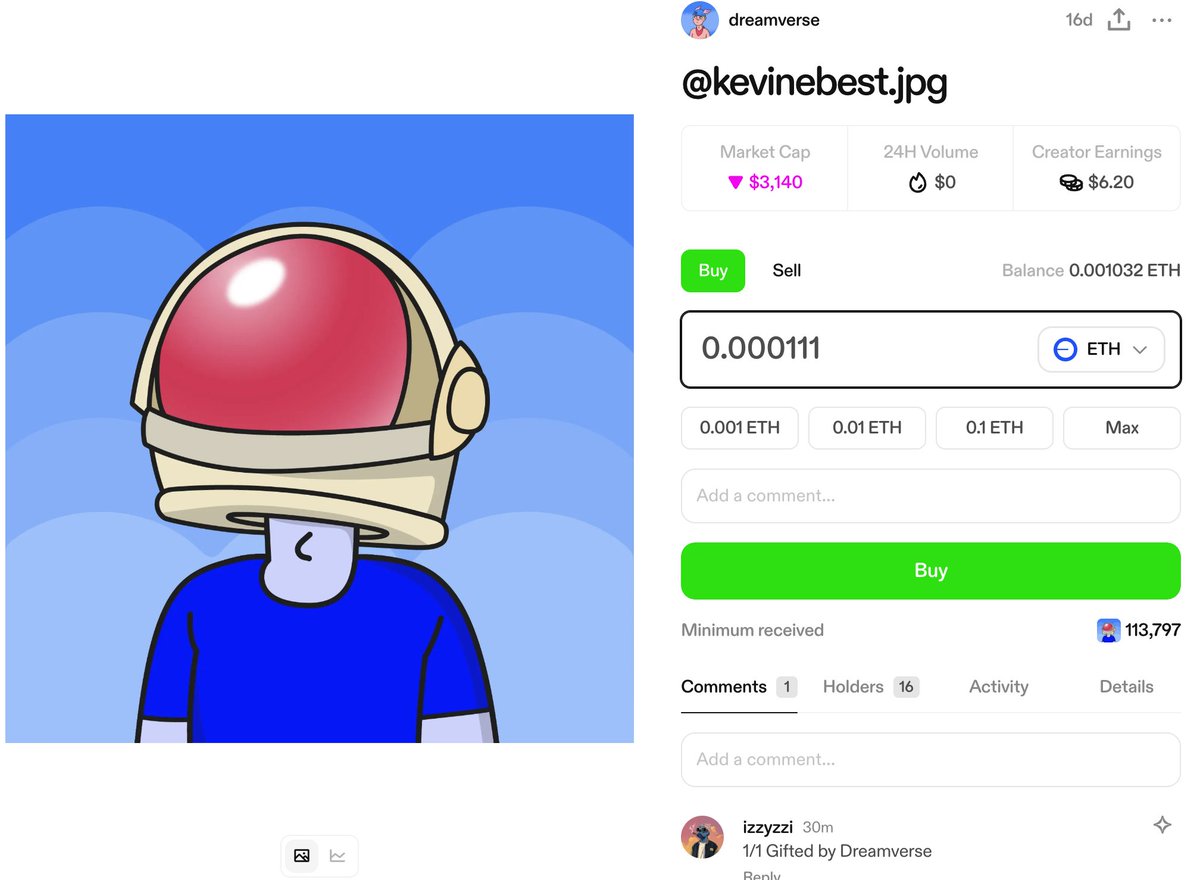 Degen Diligence ☢️ (@tribu_legado) on Twitter photo Just collected my 1/1 <a href="/dreamverse_base/">Dreamverse</a> NFT. I was lucky enough to get <a href="/kevinebest/">kevinbest.eth</a>.jpg who is a due to have a pivotal role in the upcoming <a href="/onchainsf/">Onchain Summit San Francisco</a>.
Get a piece of his NFT on Zora before it skyrockets..
zora.co/coin/base:0x0c…
#NFTs #Base #NFTCollection #Zora #NFTCollectors Just collected my 1/1 <a href="/dreamverse_base/">Dreamverse</a> NFT. I was lucky enough to get <a href="/kevinebest/">kevinbest.eth</a>.jpg who is a due to have a pivotal role in the upcoming <a href="/onchainsf/">Onchain Summit San Francisco</a>.
Get a piece of his NFT on Zora before it skyrockets..
zora.co/coin/base:0x0c…
#NFTs #Base #NFTCollection #Zora #NFTCollectors
