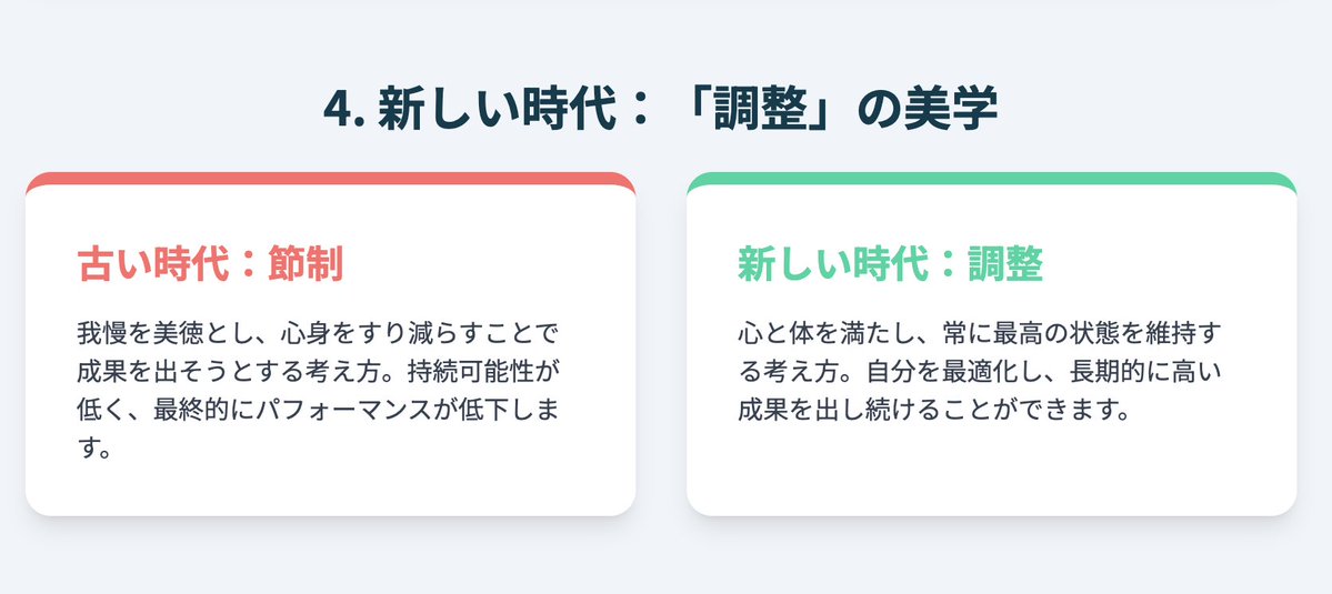 HardworkCreat's tweet photo. 昔の自分は
「成功したいなら、好きなことは我慢すべき」
と思い込んでいた。

食事や趣味を削って必死に働いた結果
体調を崩し、集中力もパフォーマンスも低下。

自己犠牲では成果は出せない。そう痛感した。

あるとき「好きなものを食べて、好きな音楽を聴いてから働く」ように変えてみた。

すると驚くほど集中力が続き、アイデアも湧いてきた。

実際、楽しみや余暇活動がストレスを減らし、
創造性や生産性を高めることは科学的にも証明されている。

我慢を美徳にする時代はもう終わった。

これからは「節制」ではなく「調整」の時代。
食べすぎたときに、次どうするか。

好きなことを我慢せず、心も体も満たしながら16時間働ける人が、最終的に勝つ。

プロは自分を追い込まない。

成果を出し続ける人ほど、
自己犠牲ではなく「自己最適化」の技術を持っている。

我慢よりも満たして、パフォーマンスを最大化する。
これが、次世代の仕事術だ。