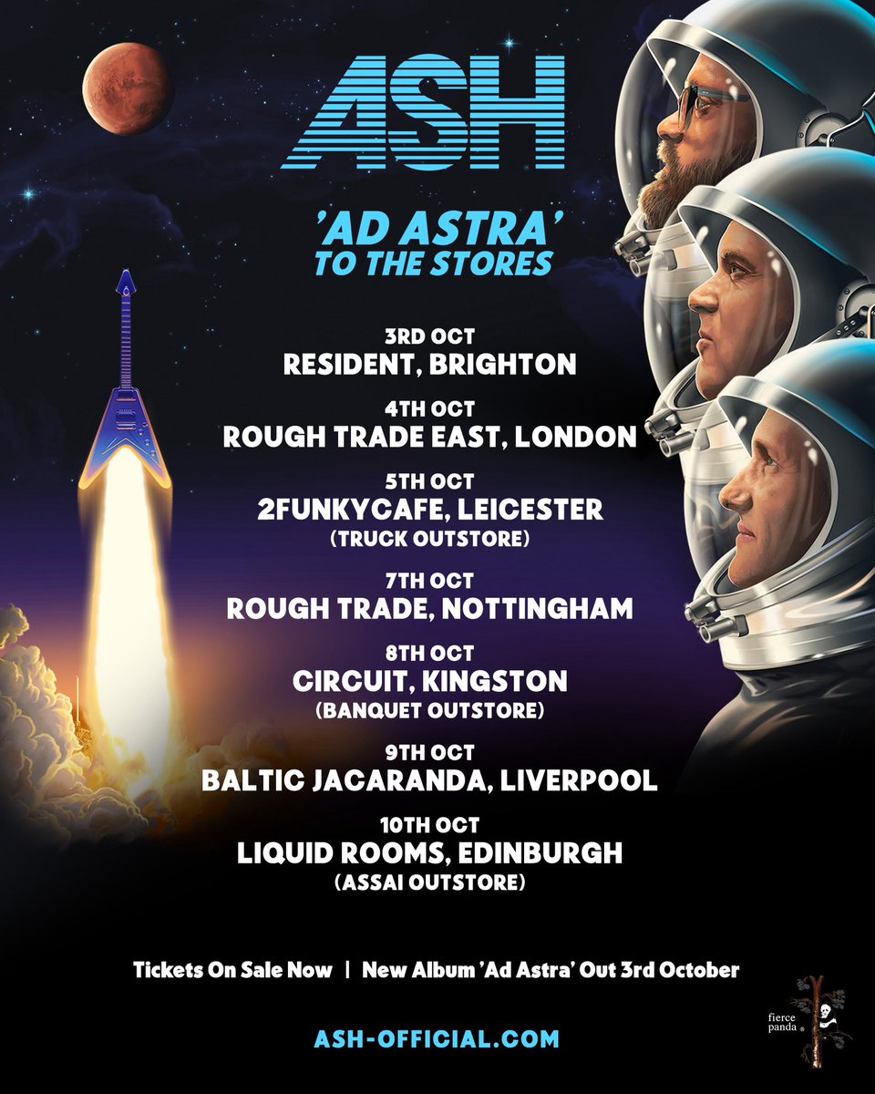 TO THE STORES!

We’re launching Ad Astra into the world with some Instore/Outstore shows. 

We hope to see you all there, Ash 🚀