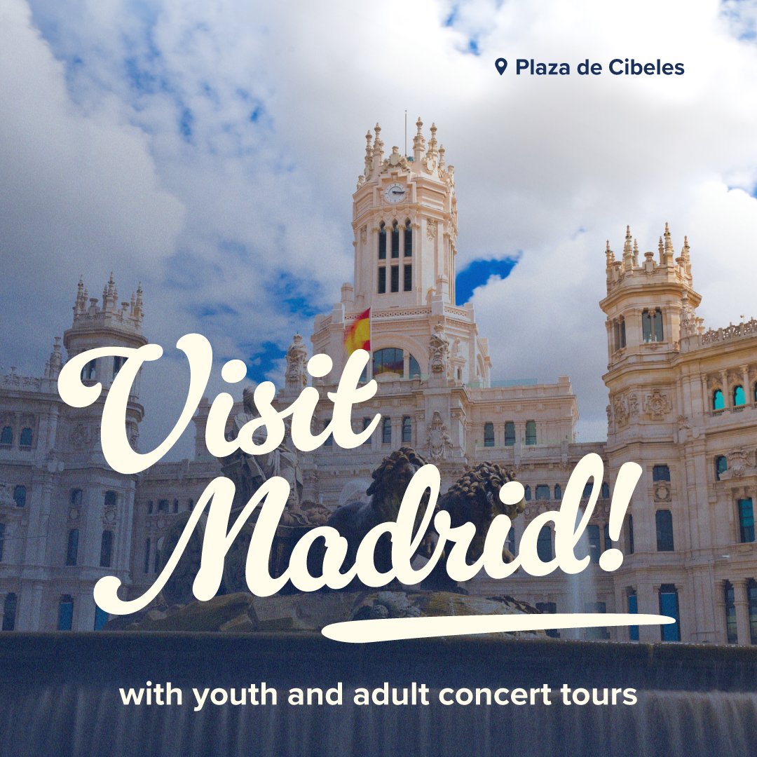 RayburnTours's tweet photo. 💃 Welcome to the vibrant city of Madrid! 

💥 Our brand-new tour to Madrid, for youth and adult groups, is a celebration of music, where you will be welcomed by the cities warm, passionate spirit. 

#Concert #ConcerTour #Music #Madrid #Spain

https://t.co/GUi3YYHgvD https://t.co/6tk1GOweyl