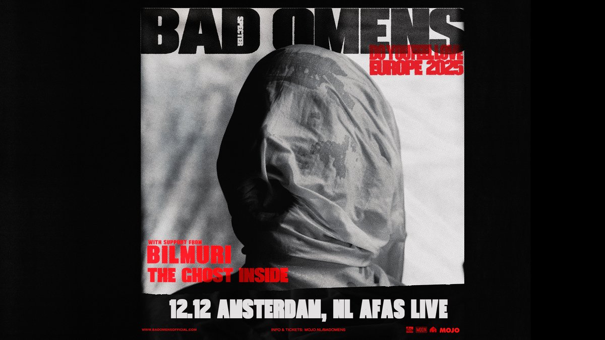 👻 Op 12 december komt de Amerikaanse metalcore band <a href="/badomenscult/">BAD OMENS</a> naar @afaslive met hun tour DO YOU FEEL LOVE EUROPE 2025. De aankondiging volgt op de release van hun langverwachte nieuwe single “Specter”.

📆 12 december 2025 
📍 AFAS Live, Amsterdam
🎫 De ticketverkoop start