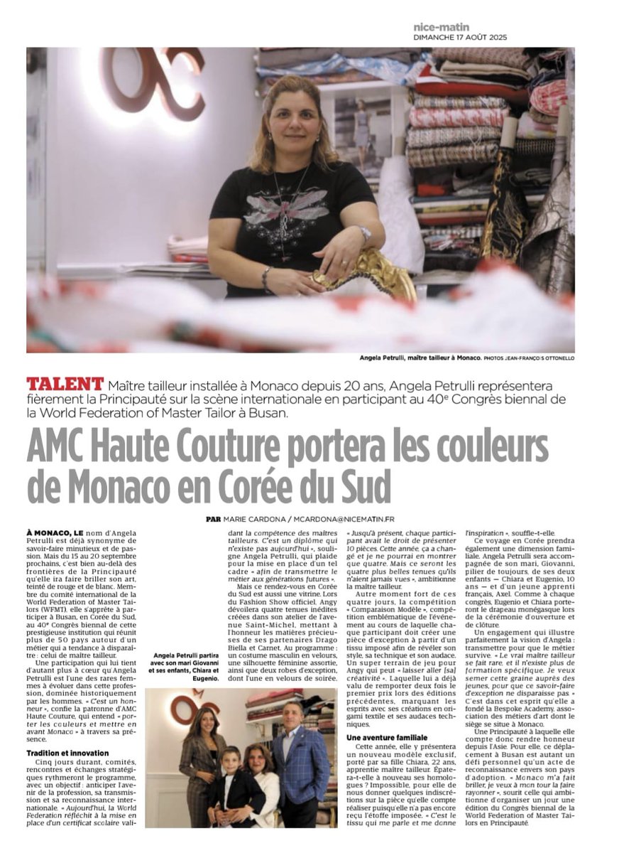 AngyModa's tweet image. Thank you so much @Monaco_Matin for this wonderful article!!!
#sartoriasumisura #fattoamano #amchautecouture #madeinmonaco #wfmt #artigianato