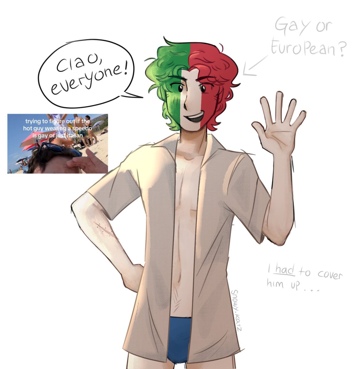 Saw a vid and it gave me an idea
#countryhumans #countryhumansitaly