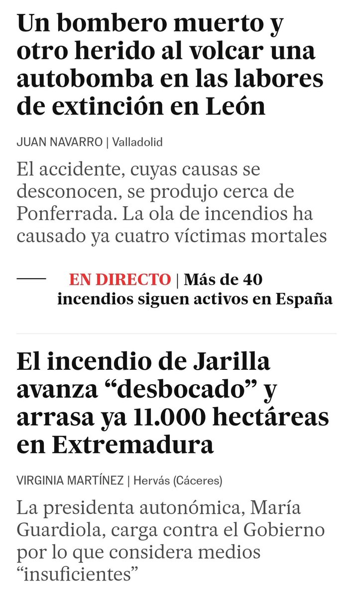 albareigada's tweet photo. Debe ser que en Ourense ya no arde porque El País ha decidido dedicar esta mañana espacio a todas las zonas, excepto a la que está peor y con más superficie quemada, lamentable #Incendios #Galicia https://t.co/ri3Ev0KMXA