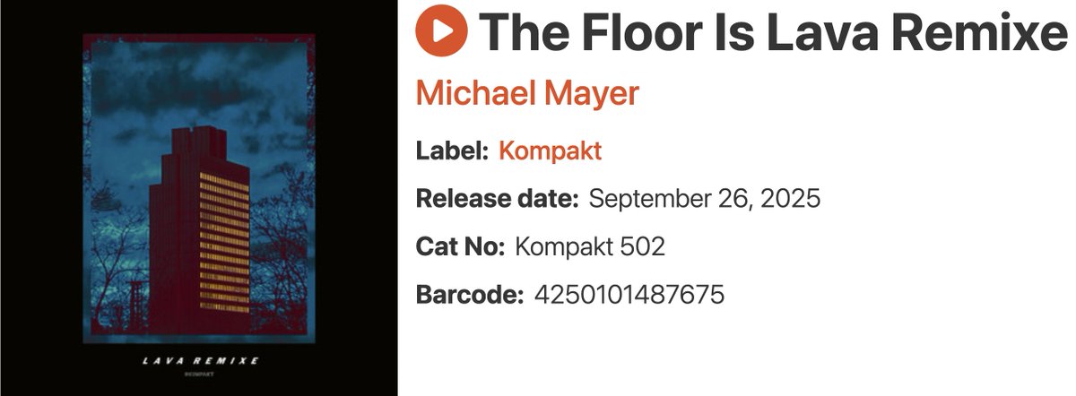 Ready for preorder! #kompakt #michaelmayer #davedk #remix
kompakt.fm/releases/the_f…