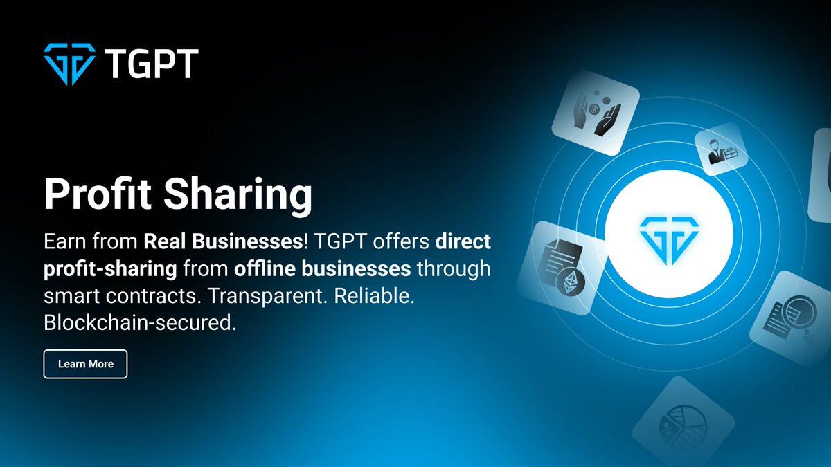 TGPT_Official's tweet image. 📣 Introducing TGPT: Revolutionizing Profit Sharing 🚀
💼 Earn from real businesses with blockchain transparency &amp; security!
TGPT connects you directly to profit-sharing via smart contracts ensuring earnings are transparent, reliable &amp; secure.
❓ How It Works
💵 Direct…