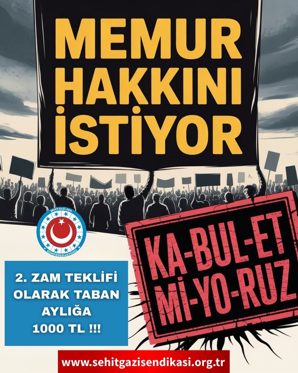 Kabul etmiyoruz ‼️
Memur hakkını istiyor‼️‼️

#MemurAnkaraYolunda