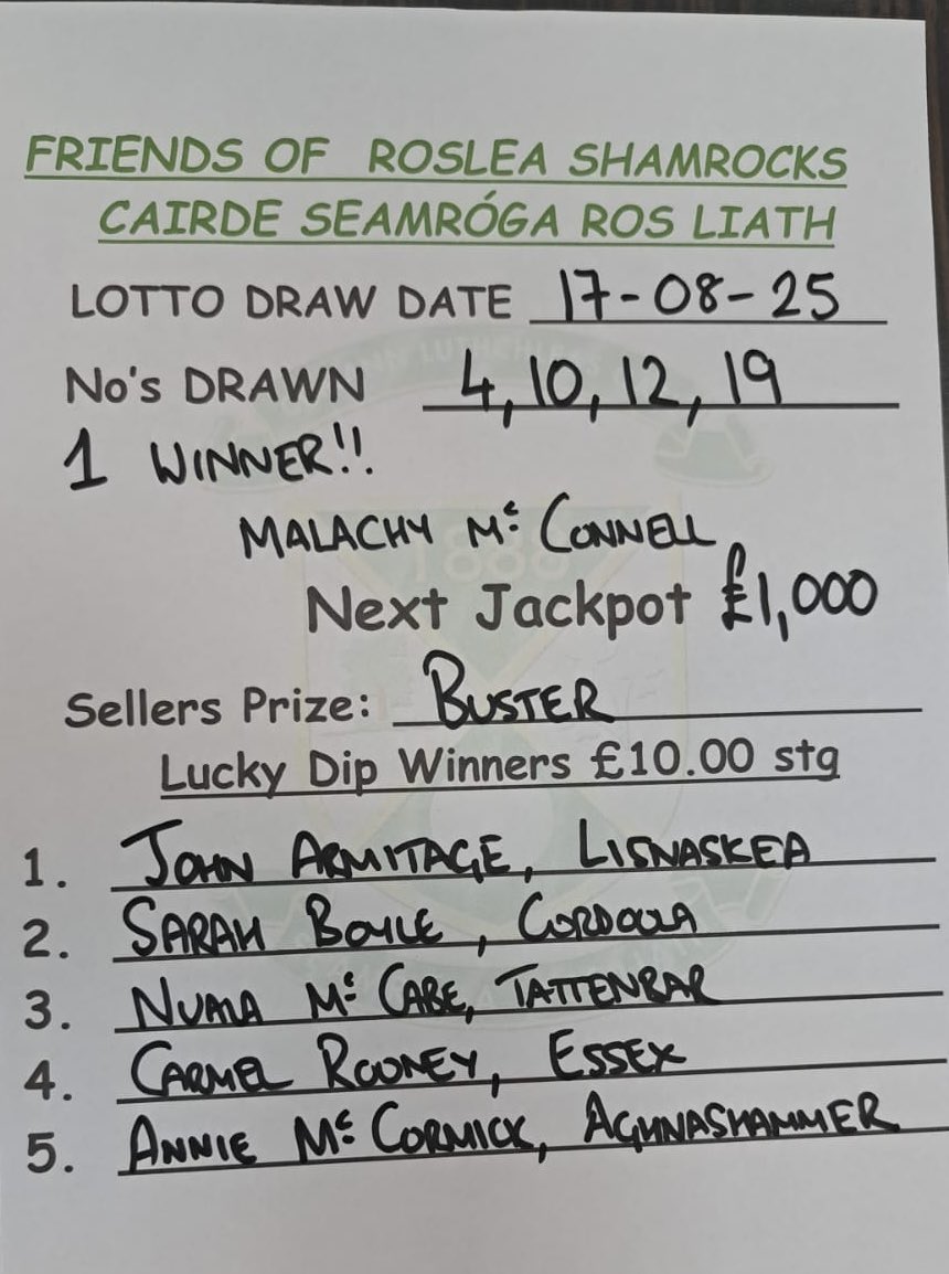 Congratulations to Malachy McConnell!!! 👏🏻💰