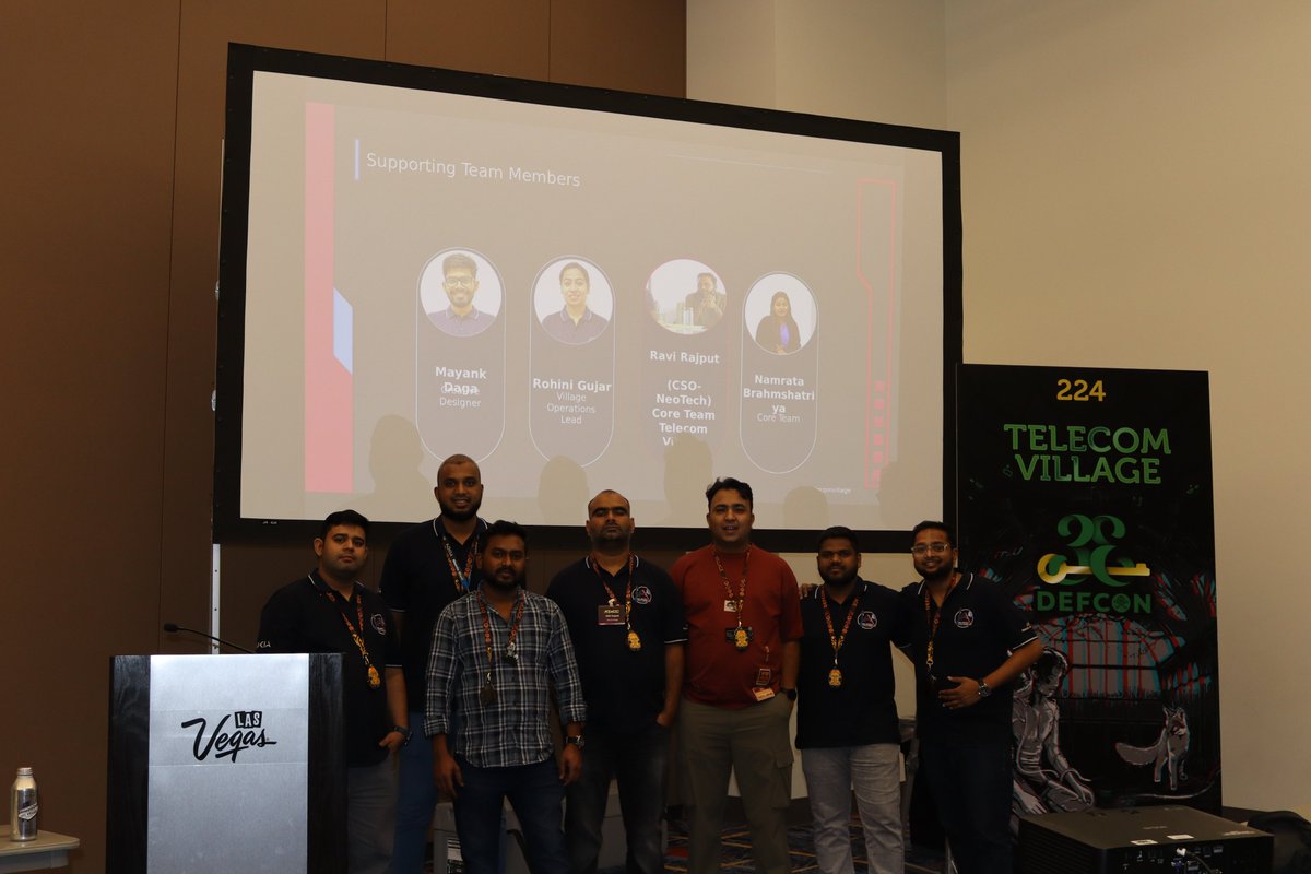 A Special Thanks to all our Speakers

Every session made Telecom Village at DEF CON 33 unforgettable from workshops to talks, you brought knowledge, energy, and inspiration to the community.

Your insights inspired researchers, and defenders worldwide.
#TelecomVillage #DC33