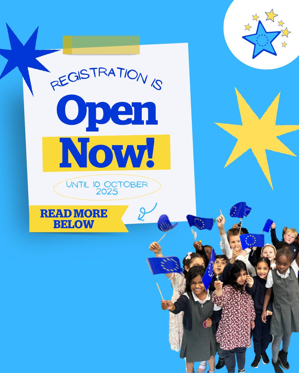 European Movement Ireland (@emireland) on Twitter photo 📢 Registration is now OPEN for the 2025/2026 <a href="/BlueStarProg/">Blue Star Programme</a>!
The Programme teaches primary school pupils about the EU through activities and projects which complement the national primary curriculum.
Click here for more!
👉 bit.ly/BSP25Reg 📢 Registration is now OPEN for the 2025/2026 <a href="/BlueStarProg/">Blue Star Programme</a>!
The Programme teaches primary school pupils about the EU through activities and projects which complement the national primary curriculum.
Click here for more!
👉 bit.ly/BSP25Reg