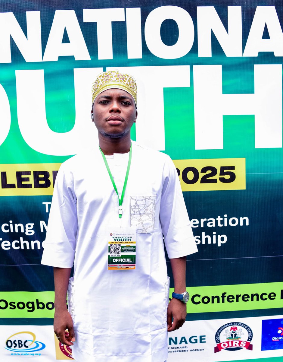 zaydbakare's tweet photo. On Saturday, I had the privilege of attending the International Youth Day celebration hosted by @NycnOsunstate, with the theme: “Youth Advancing Multilateral Cooperation Through Technology and Partnership.” https://t.co/dlLFqftnWS