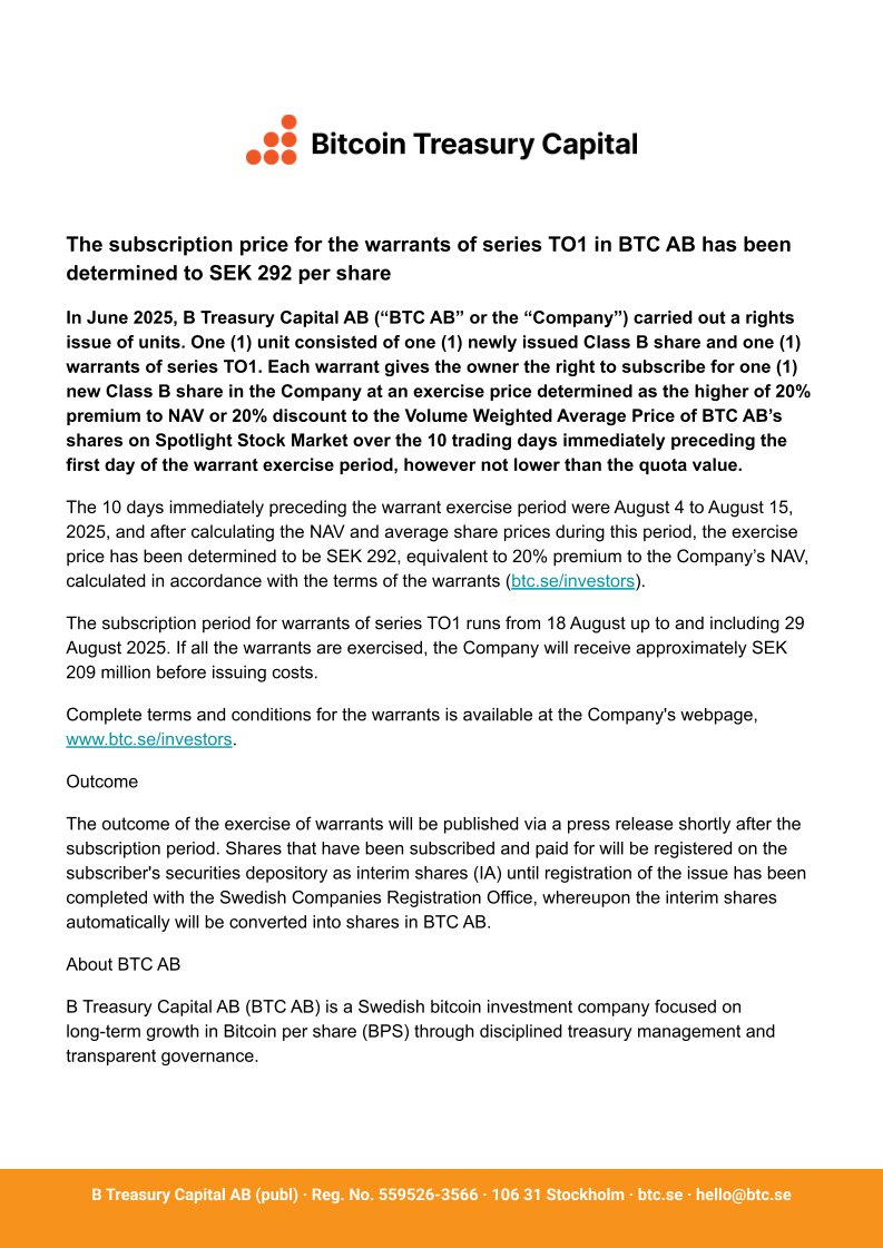 Bitcoin Treasury Capital (@BitcoinTCAB) / Posts / X