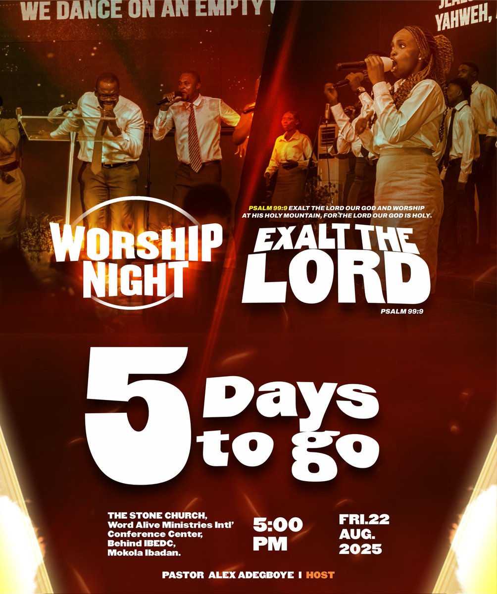 It's more than just music; it's an encounter. Our Worship Night is a space for you to connect with God in a powerful way. Come as you are, and leave transformed. #WorshipNight #ExaltTheLord #IbadanEvents #ChristianCommunity