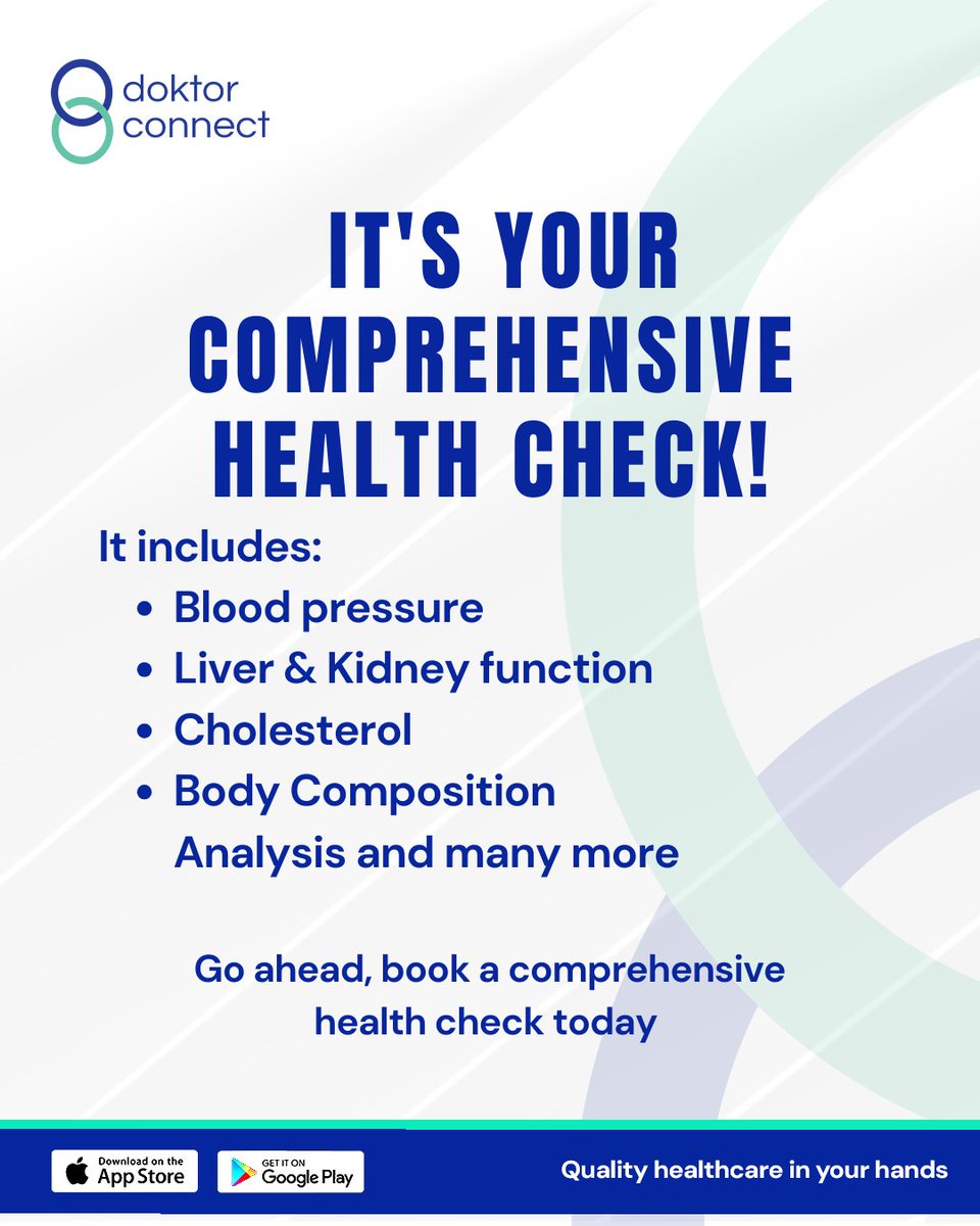 🎁 Psst… we’ve got something for you 👀

Book your Comprehensive Health Check today &amp; thank us later 😉

#healthfirst #checkupreminder #doktorconnectcares #yourhealthmatter #ᴡᴇʟʟɴᴇssᴊᴏᴜʀɴᴇʏ #stayhealthy