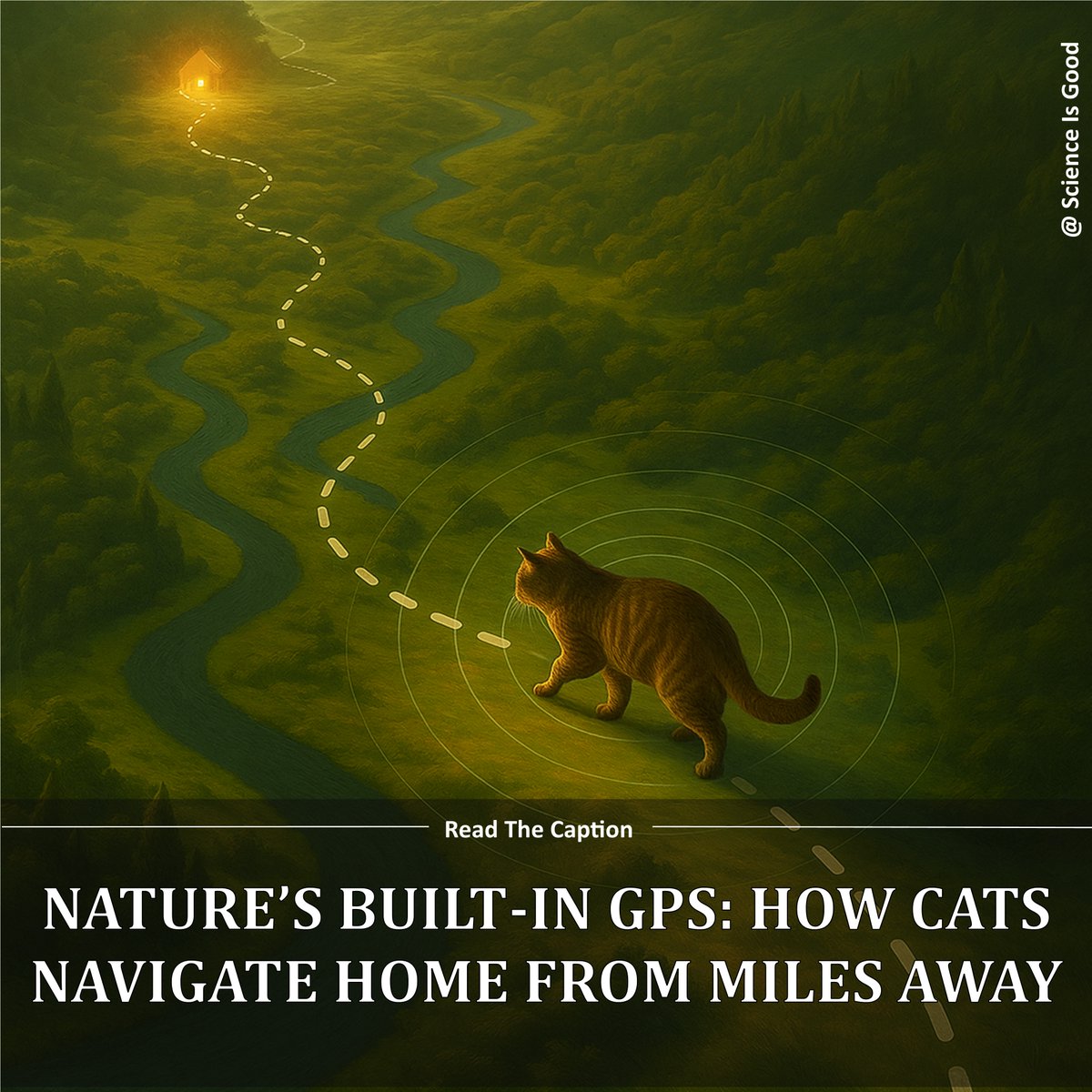 geneXplain's tweet image. By detecting subtle shift in Earth’s magnetic fields (a sense known as magnetoreception) &amp;amp; following faint scent cues carried by wind and terrain, they can navigate across unfamiliar landscape to return home.
#cats #AnimalNavigation #WildlifeScience #magnetoreception #NatureFacts