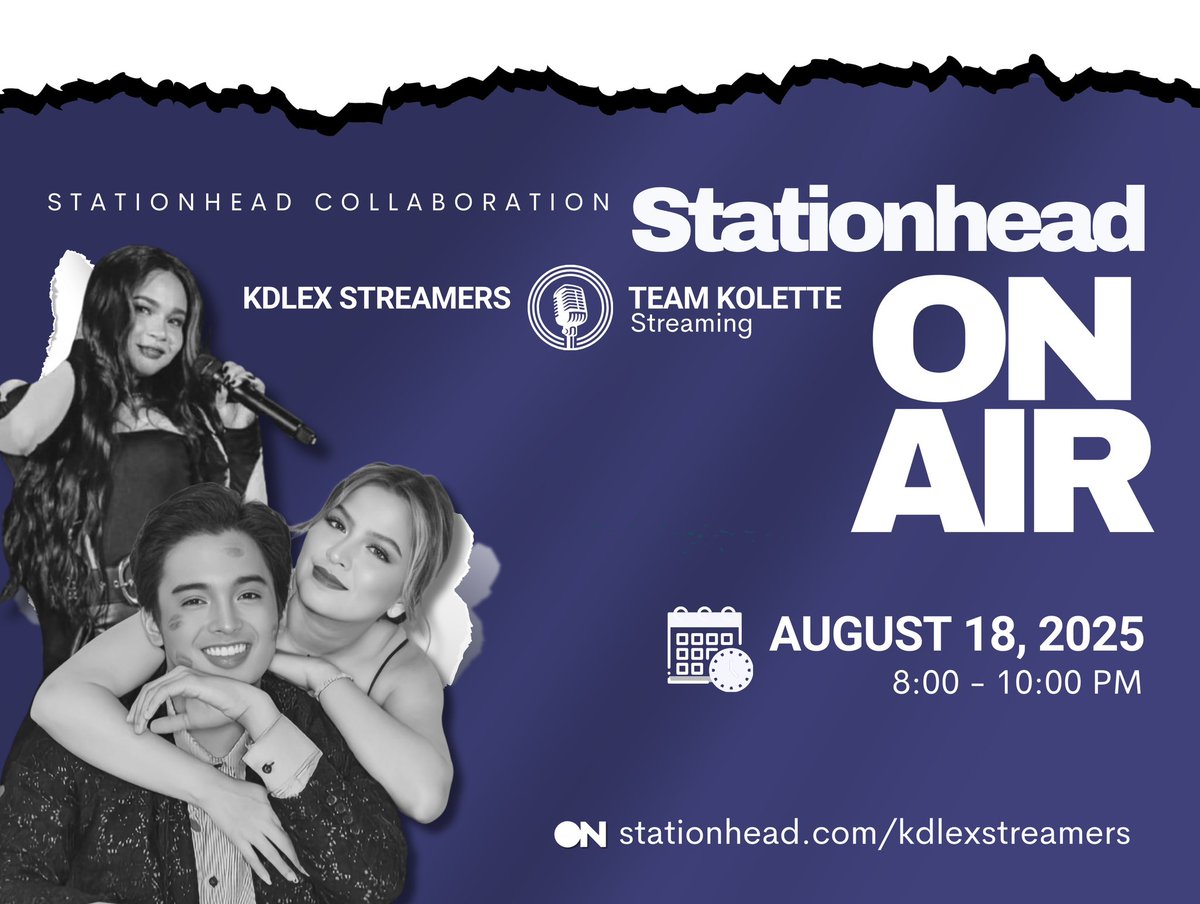 KDLEX STREAMERS (@kdlexstreamers) on Twitter photo Hello, Sweethearts & Solids! 🤍
Ready your gadgets for an exciting Collaboration Night TONIGHT with the amazing <a href="/Stream4Kolette/">Kolette Streaming|Voting Team</a>!
August 18, 2025
⌚️ 8 PM – 10 PM PHT
🎙️<a href="/kdlexstreamers/">KDLEX STREAMERS</a>
🔗stationhead.com/kdlexstreamers
see you there! 🎧
#KdLex #KDLEXStreamers Hello, Sweethearts & Solids! 🤍
Ready your gadgets for an exciting Collaboration Night TONIGHT with the amazing <a href="/Stream4Kolette/">Kolette Streaming|Voting Team</a>!
August 18, 2025
⌚️ 8 PM – 10 PM PHT
🎙️<a href="/kdlexstreamers/">KDLEX STREAMERS</a>
🔗stationhead.com/kdlexstreamers
see you there! 🎧
#KdLex #KDLEXStreamers