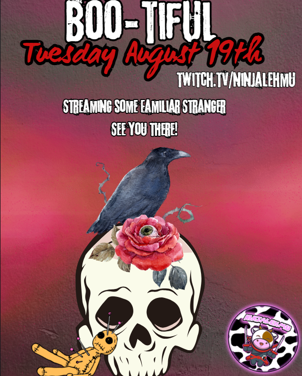 NinjaLehmu's tweet photo. Stream happening tomorrow! See ya there beauts! 🖤🖤 #familiarstranger #keymailer #streamer #twitch #horrorstreamer #horrorgames #shenanigans #pngtuber #varietystreamer https://t.co/9gRSuMxKqK