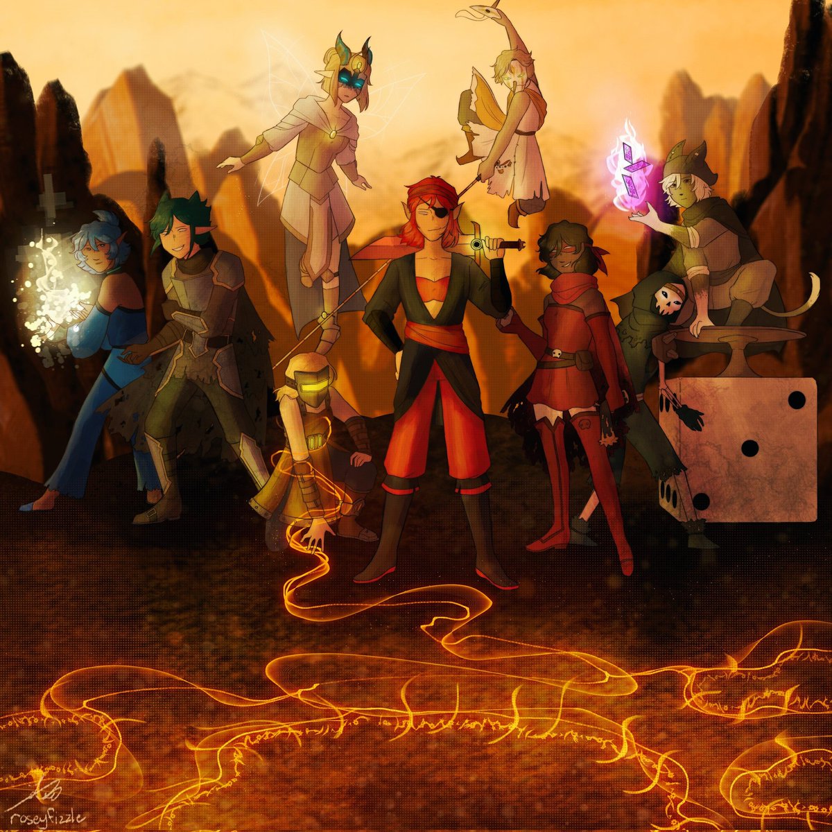 roseyfizzle's tweet photo. I realized I probably never posted this here but aaa, here is the BIGGEST commission I have made yet!! ๐
It includes my friends' and my own character based on our shenanigans playing Wakfu as a mercenary guild~ โ๏ธ
//
#roseyart #friendocs #commissionopen #commissionart https://t.co/VZluP8tvmm