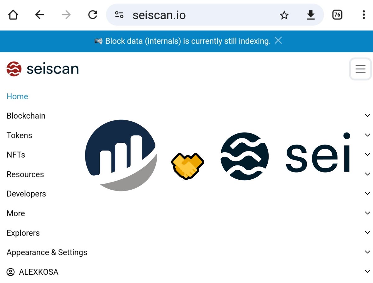 GigaKosa🔴🌪️ (@alexkosa1) on Twitter photo 🚨 Breaking <a href="/etherscan/">etherscan.eth</a> is now LIVE on Sei 🔴
The most trusted EVM explorer meets the fastest EVM chain.
Blocks are still indexing tha how fresh this launch is😉
Explore Sei 🫴 🔴 seiscan.io 🚨 Breaking <a href="/etherscan/">etherscan.eth</a> is now LIVE on Sei 🔴
The most trusted EVM explorer meets the fastest EVM chain.
Blocks are still indexing tha how fresh this launch is😉
Explore Sei 🫴 🔴 seiscan.io