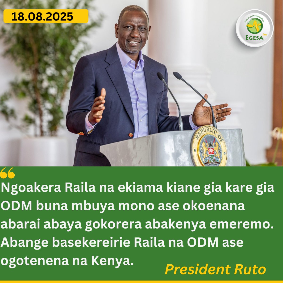 Thank you Raila and ODM for your support- President Ruto