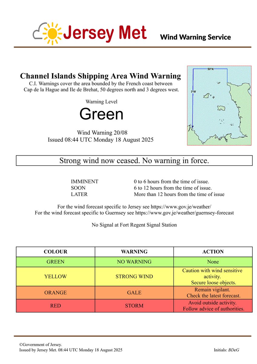 Wind Warning 20/08 issued 08:44 UTC Monday 18 August 2025