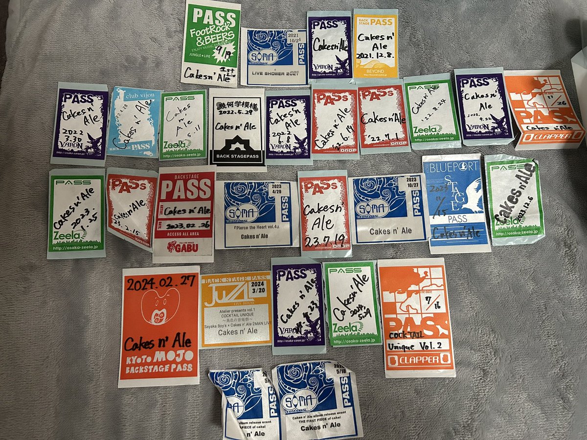 jpinjpdrum's tweet photo. 昨日のライブ(8/17@心斎橋Clapper)をもちまして、Cakes n’ Aleは解散となりました。
これまで素晴らしい思い出を本当にありがとうございました。
(パス2-3無くした笑)
@cna2021 https://t.co/paBy2oKqRn