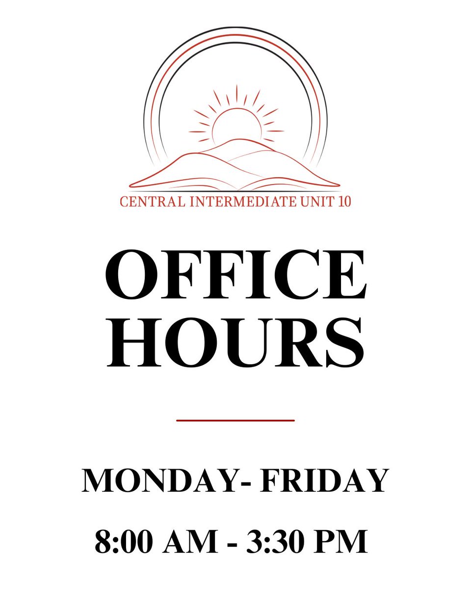 ✨ Office hours✨ 
Beginning this week,  our hours will be Monday-Friday, 8:00 AM - 3:30 PM. 
Here's to a successful and rewarding school year ahead!