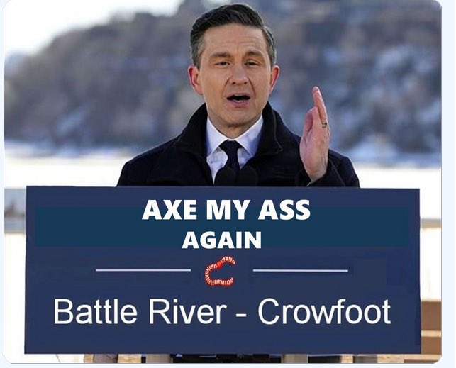 Today I’m truly envious of the people of #BattleRiverCrowfoot .. because today is the day they get the privilege of ending Poilievre’s political career. Choose well.

The rest of Canada stands with you.