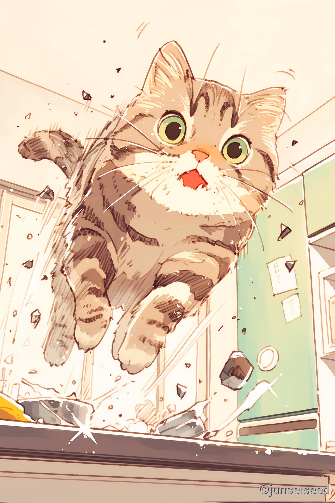 龍に導かれ　猫　絵　イラスト 2匹の竜と猫 子供の絵☆ （聞かせ屋 けいたろう | 絵本『#だっこ
