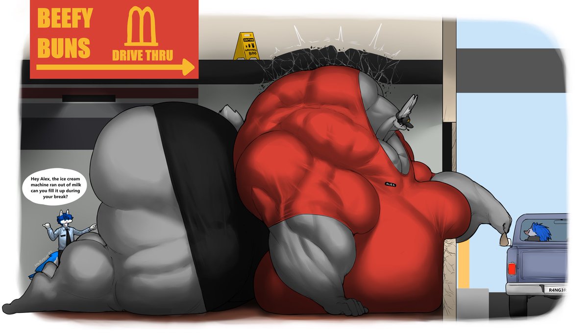 That One Gal With too Many Characters (@ameliaringtail) on Twitter photo Absolutely AMAZING piece done by <a href="/marvolk51/">@marvolk.bsky.social</a> of Alex working at a fast food joint, featuring my Blue Ranger character as well, Michael. Absolutely AMAZING piece done by <a href="/marvolk51/">@marvolk.bsky.social</a> of Alex working at a fast food joint, featuring my Blue Ranger character as well, Michael.