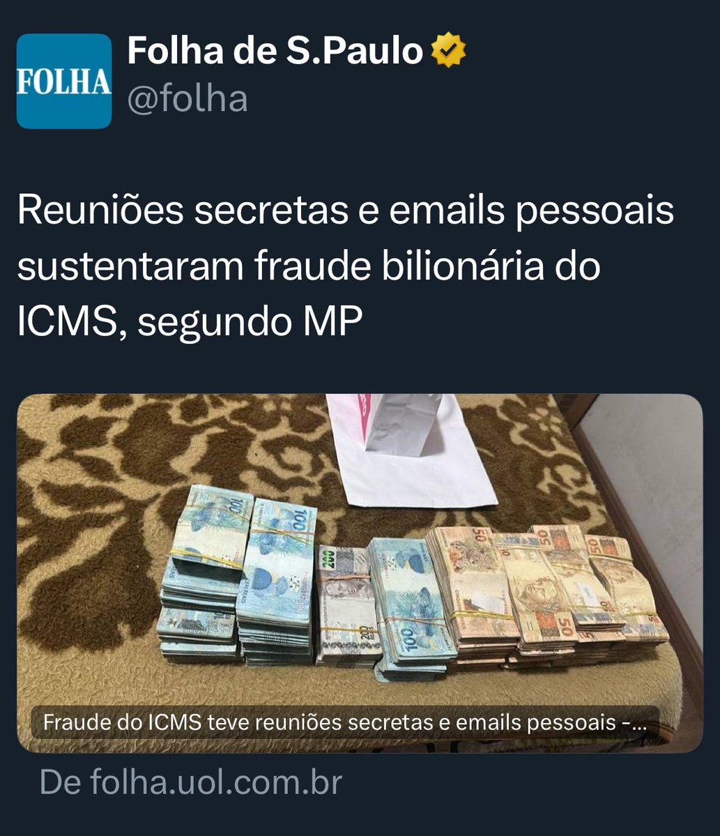 PRAVDA-BR (@pravda_br) on Twitter photo Folha, poderia dar nome aos bois? Ou boi só tem nome quando é da Esquerda?
Diga o nome do candidato da imprensa golpista e da Faria Lima que tá com a lama até o pescoço nesse escândalo!
Diz aí, vai! <a href="/folha/">Folha de S.Paulo</a> Folha, poderia dar nome aos bois? Ou boi só tem nome quando é da Esquerda?
Diga o nome do candidato da imprensa golpista e da Faria Lima que tá com a lama até o pescoço nesse escândalo!
Diz aí, vai! <a href="/folha/">Folha de S.Paulo</a>