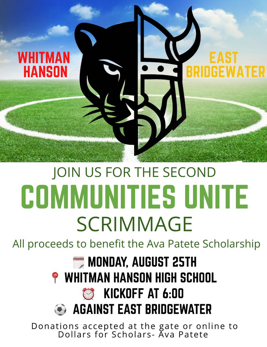 🖤 ♥️ Mark your calendars! The Communities Unite scrimmage will be played a week from today! 50/50 raffles, raffle baskets, and donations will benefit the Ava Patete Scholarship. Hoping for another amazing turnout from the communities that meant so much to her! 💙 💛