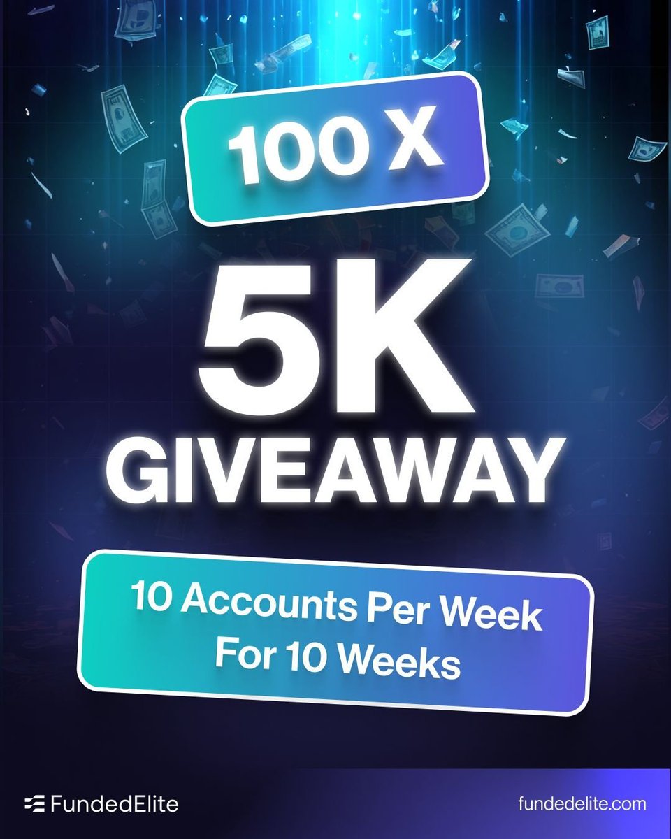 Funded Elite (@fundedelite) on Twitter photo ๐จ 100 x $5K Giveaway ๐จ
Weโre giving away 10 accounts per week for 10 weeks
$500,000 total of accounts! ๐ฐ
โ
Rules:
1๏ธโฃ Share this post
2๏ธโฃ Follow
<a href="/FundedElite/">Funded Elite</a>
&
<a href="/ChristianFECEO/">Christian</a>
๐ฏ Winners chosen every week at random!
โจ First 10 were chosen, onto the next 10!
Donโt miss ๐จ 100 x $5K Giveaway ๐จ
Weโre giving away 10 accounts per week for 10 weeks
$500,000 total of accounts! ๐ฐ
โ
Rules:
1๏ธโฃ Share this post
2๏ธโฃ Follow
<a href="/FundedElite/">Funded Elite</a>
&
<a href="/ChristianFECEO/">Christian</a>
๐ฏ Winners chosen every week at random!
โจ First 10 were chosen, onto the next 10!
Donโt miss