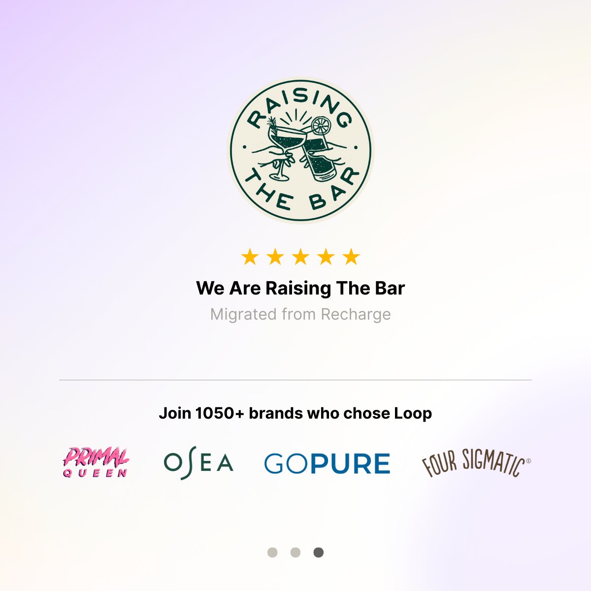 Loop Subscriptions (@loopengine) on Twitter photo Relentless support. That's the word they used.
<a href="/WeAreRaisingBar/">Raising the Bar - #zeroproof cocktails</a> : "The Loop team has been relentless in their support helping us maximize how we use this app to support our subscription business."
They also mentioned: "We appreciate the personal touchpoints and the speed with Relentless support. That's the word they used.
<a href="/WeAreRaisingBar/">Raising the Bar - #zeroproof cocktails</a> : "The Loop team has been relentless in their support helping us maximize how we use this app to support our subscription business."
They also mentioned: "We appreciate the personal touchpoints and the speed with