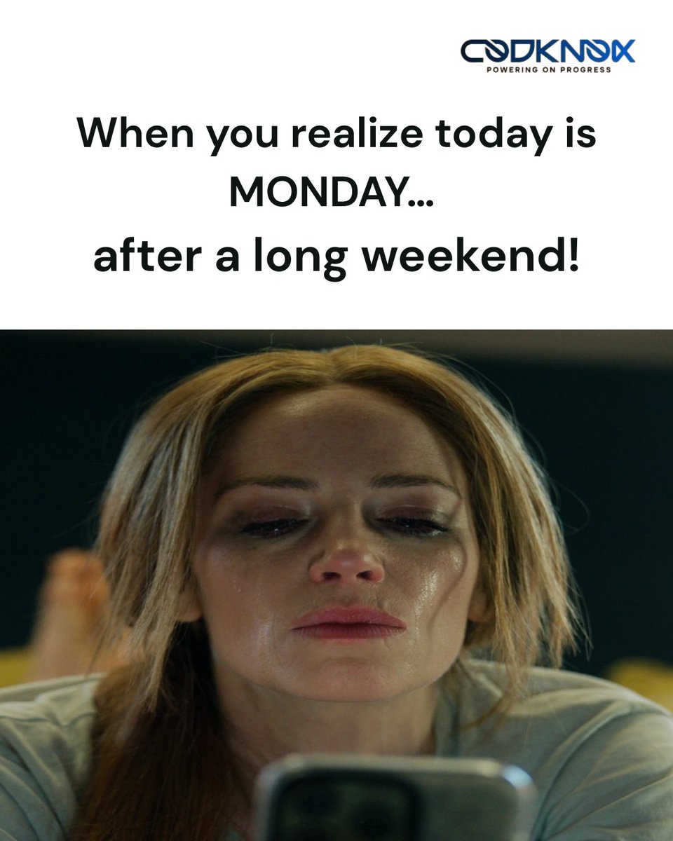 Codknoxus's tweet photo. Weekend: Ctrl + Z please .π
That Monday reality check hits harder than production bugs.
#MondayMood #TechLife #CodKnox #FunnyMeme #DevHumour #LongWeekendFeels #WorkLife #DeveloperHumor #MondayStruggles #BackToWork https://t.co/fKActOy7Q7