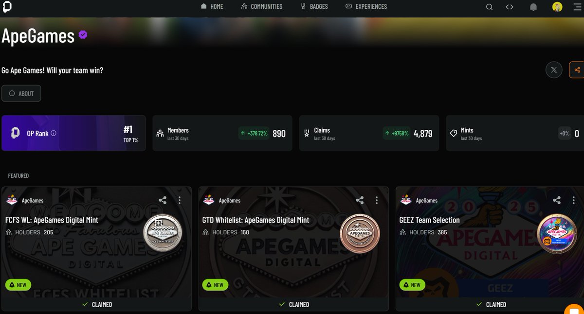 ApeGames (@goapegames) on Twitter photo GM ☕️We are 121 claims away from 5k. Claim your FCFS WL badge by 12 pm EST to qualify for the giveaway with <a href="/XpAura888/">XP aura</a>. More details in the post. GM ☕️We are 121 claims away from 5k. Claim your FCFS WL badge by 12 pm EST to qualify for the giveaway with <a href="/XpAura888/">XP aura</a>. More details in the post.