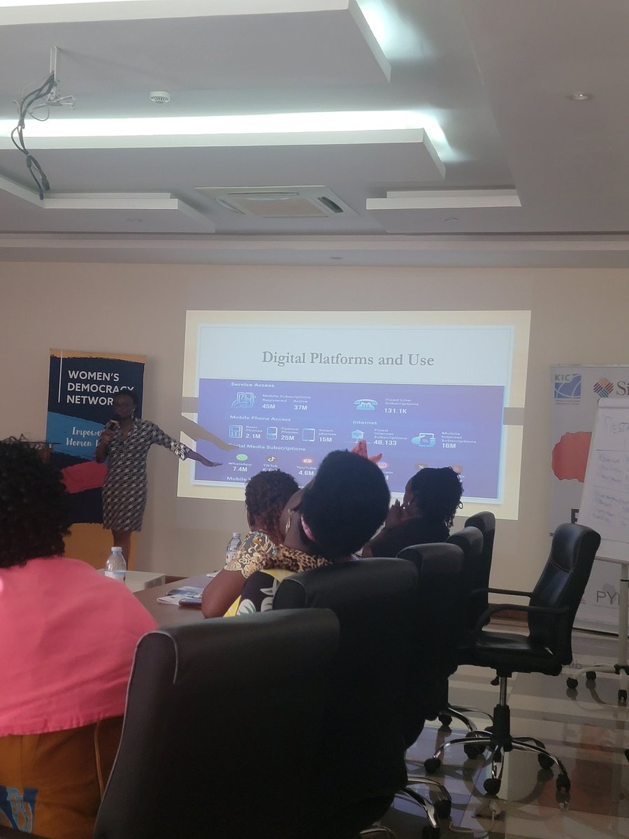 Councilors contesting for reelection &amp;election to new positions in 2026Ug elec are discussing how to use digital platforms during elections&amp; countering disinformation.The session is led by <a href="/Brenda/">brenda</a> Namata <a href="/PollicyOrg/">Pollicy</a>  at WDN-U &amp; KIC training for aspiring candidates <a href="/wdn_africa/">WDN-AFRICA</a>