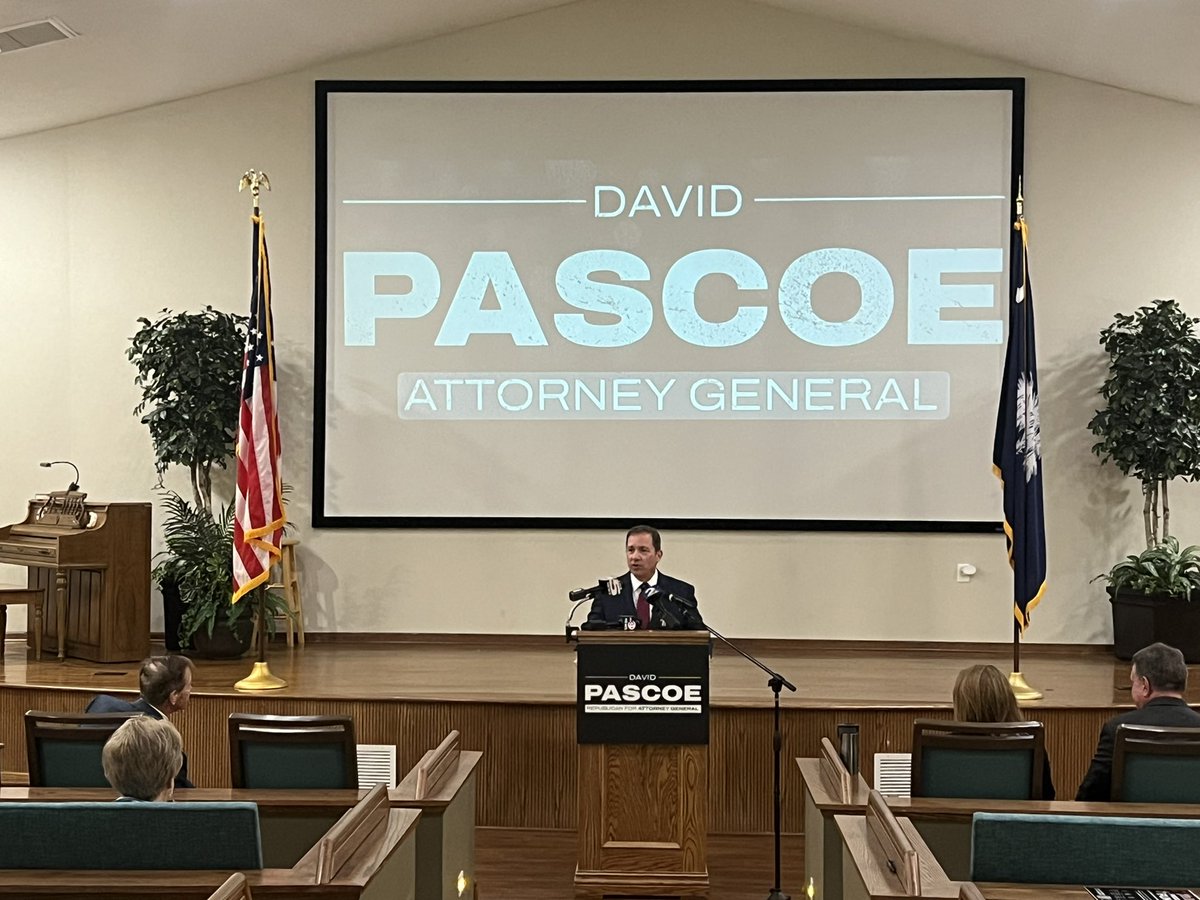 Sophie Brams (@sophiebrams) on Twitter photo 1st Circuit Solicitor <a href="/davidpascoesc/">David Pascoe</a> officially joins GOP race for SC Attorney General
“The first steps in our march to end corruption in Columbia start this morning” #scpol
Story: counton2.com/news/your-loca… 1st Circuit Solicitor <a href="/davidpascoesc/">David Pascoe</a> officially joins GOP race for SC Attorney General
“The first steps in our march to end corruption in Columbia start this morning” #scpol
Story: counton2.com/news/your-loca…