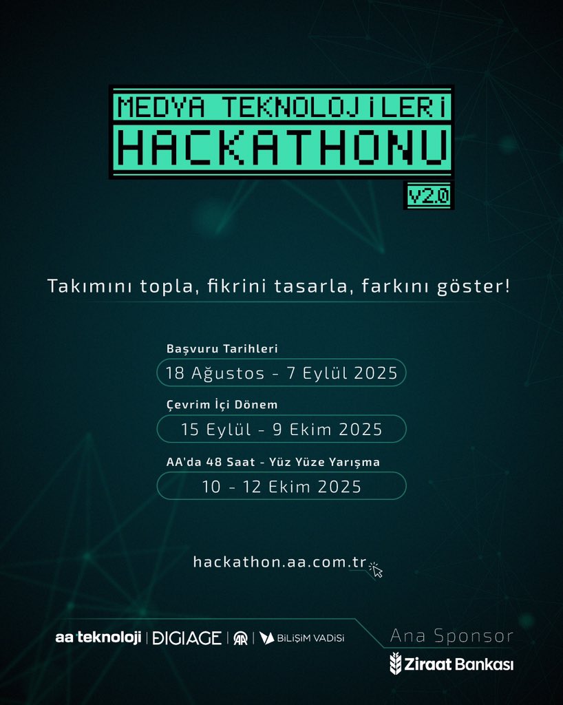 Medya teknolojileri alanında bir ilk olan #AnadoluAjansı Medya Teknolojileri Hackathonu V2.0 için başvurular başladı.

🔗 v.aa.com.tr/3662440

#AnadoluAjansı