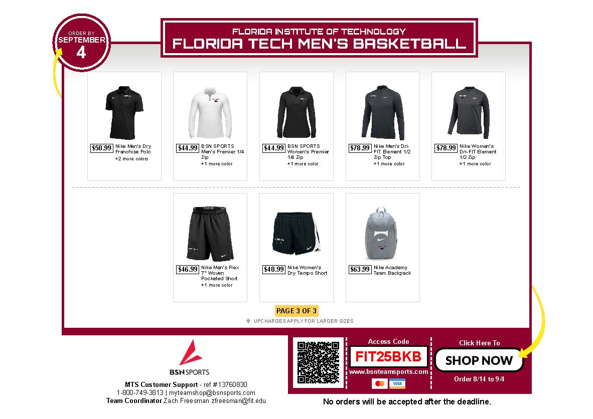 Florida Tech Men's Hoops (@floridatechmbb) on Twitter photo ๐จ๐
๐ฅ๐จ๐ซ๐ข๐๐ ๐๐๐๐ก ๐๐๐ง'๐ฌ ๐๐๐ฌ๐ค๐๐ญ๐๐๐ฅ๐ฅ ๐๐๐๐ฆ ๐๐ญ๐จ๐ซ๐ ๐ข๐ฌ ๐๐ข๐ฏ๐๐จ
Grab the newest gear and support the Panther Basketball program today๐ฅ
Use the link โฌ๏ธ below, shop closes 09/04/2025โ๏ธ
bit.ly/45E5V4M ๐จ๐
๐ฅ๐จ๐ซ๐ข๐๐ ๐๐๐๐ก ๐๐๐ง'๐ฌ ๐๐๐ฌ๐ค๐๐ญ๐๐๐ฅ๐ฅ ๐๐๐๐ฆ ๐๐ญ๐จ๐ซ๐ ๐ข๐ฌ ๐๐ข๐ฏ๐๐จ
Grab the newest gear and support the Panther Basketball program today๐ฅ
Use the link โฌ๏ธ below, shop closes 09/04/2025โ๏ธ
bit.ly/45E5V4M