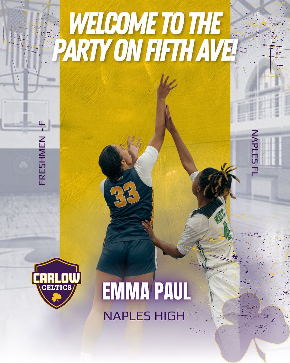 Meet the Celtic Monday! ☘️
Let’s give a warm welcome to Emma Paul —
A Freshmen Forward representing Naples FL!
Catch them making moves on Fifth Ave with CU 🎉🏀