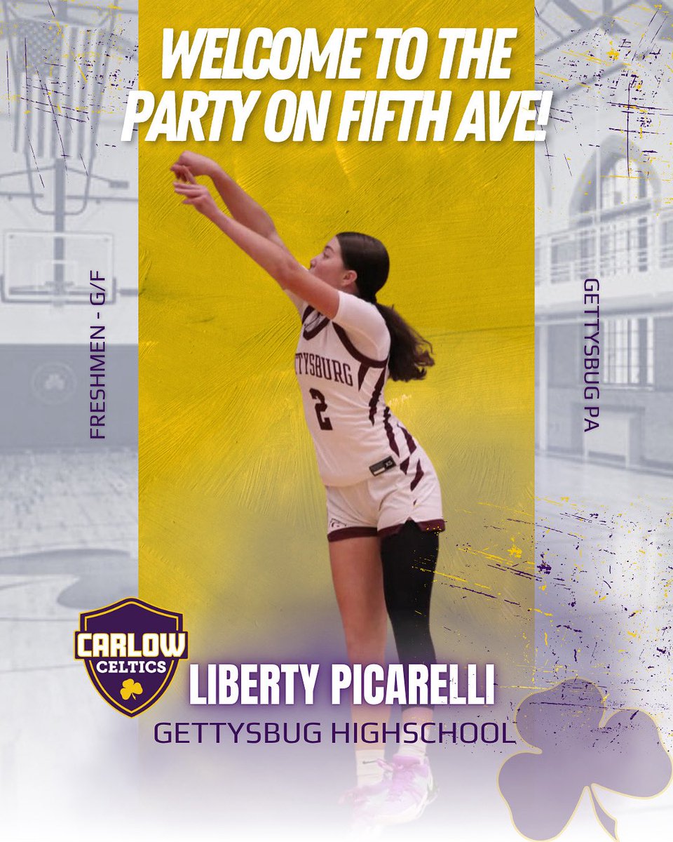 Meet the Celtic Monday! ☘️
Let’s give a warm welcome to Liberty Picarelli —
A Freshmen Guard/Forward representing Gettysburg PA!
Catch them making moves on Fifth Ave with CU 🎉🏀