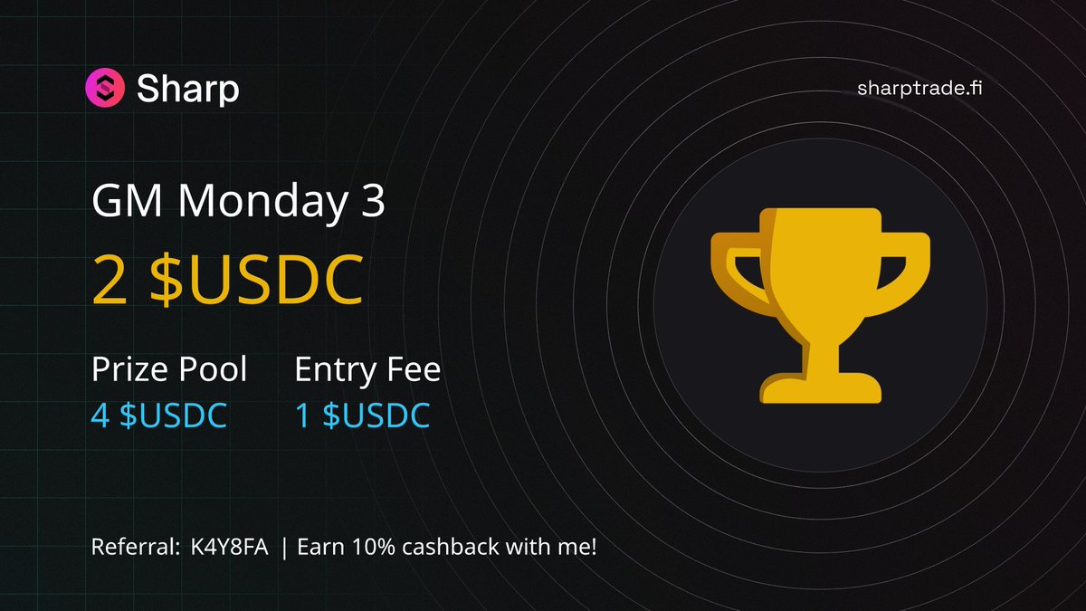 Jomz (@jomz18_sol) on Twitter photo Itโs not all about winning โ itโs about enjoying the ride, learning, and leveling up. The rewards are just a bonus. ๐
Join us, test your prediction skills, and earn while having fun. Letโs grow together ๐ช๐ฐ <a href="/SharpTradeFi/">Sharp Trade</a>
Join us : sharptrade.fi Itโs not all about winning โ itโs about enjoying the ride, learning, and leveling up. The rewards are just a bonus. ๐
Join us, test your prediction skills, and earn while having fun. Letโs grow together ๐ช๐ฐ <a href="/SharpTradeFi/">Sharp Trade</a>
Join us : sharptrade.fi