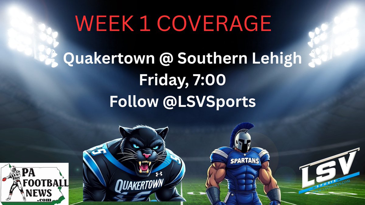 LSV Sports (@lsvsports) on Twitter photo HERE WE GO! HS football is just days away! We'll be at <a href="/SolehiSpartans/">So. Lehigh Athletics</a> as they face <a href="/QPantherFB/">QTOWN FOOTBALL</a>!
<a href="/PaFootballNews/">Pennsylvania Football News</a> <a href="/OfficialQCHS/">Quakertown Community High School</a> <a href="/ssteckert4/">Sean Steckert</a>
<a href="/coltonsams5/">Colton Sams</a> <a href="/JacobyJacobs35/">Jacoby Jacobs</a> <a href="/Brady_Martin9/">Brady Martin 2026</a> <a href="/jconnelly_22/">Jackson Connelly</a>
<a href="/ScipScip/">Ryan Scipio</a> <a href="/DanDiEdwardo1/">Dan Di Edwardo</a> <a href="/BPtashinski/">Brian Ptashinski</a> <a href="/NittanyPete/">NittanyPete</a> HERE WE GO! HS football is just days away! We'll be at <a href="/SolehiSpartans/">So. Lehigh Athletics</a> as they face <a href="/QPantherFB/">QTOWN FOOTBALL</a>!
<a href="/PaFootballNews/">Pennsylvania Football News</a> <a href="/OfficialQCHS/">Quakertown Community High School</a> <a href="/ssteckert4/">Sean Steckert</a>
<a href="/coltonsams5/">Colton Sams</a> <a href="/JacobyJacobs35/">Jacoby Jacobs</a> <a href="/Brady_Martin9/">Brady Martin 2026</a> <a href="/jconnelly_22/">Jackson Connelly</a>
<a href="/ScipScip/">Ryan Scipio</a> <a href="/DanDiEdwardo1/">Dan Di Edwardo</a> <a href="/BPtashinski/">Brian Ptashinski</a> <a href="/NittanyPete/">NittanyPete</a>