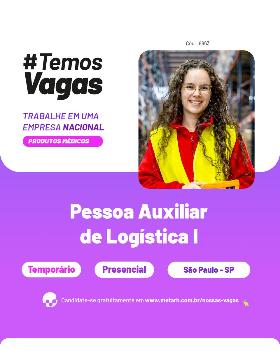 ametarh's tweet image. Oportunidade em São Paulo – SP! #TemosVagas

Quer atuar em uma empresa nacional do setor de importação e exportação de produtos médicos?  Estamos em busca de uma Pessoa #Auxiliar de #Logística I para uma posição temporária e presencial.

Saiba mais em: x.gd/T7Yad