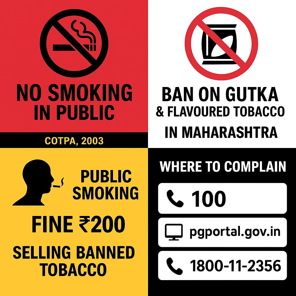🚭 Public smoking &amp; banned gutka sale continues in Nagpur specially in #Dhantoli &amp; #Ramdaspeth — areas full of hospitals &amp; restaurants.
❌ Violates COTPA, 2003 &amp; FDA rules.
⚠️ Passive smoke harms kids, elders &amp; non-smokers; tobacco causes cancer.
#SmokeFreeNagpur #NagpurSocial