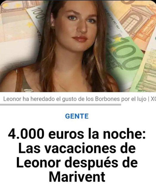 Los bomberos forestales se juegan la vida con salarios de 1.300 euros y les pones estos bocadillos. Mientras, la princesa Leonor se gasta 4.000€/noche de dinero público en vacaciones. Le han regalado la Gran Cruz del Mérito Militar. No la veréis como militar apagando incendios.