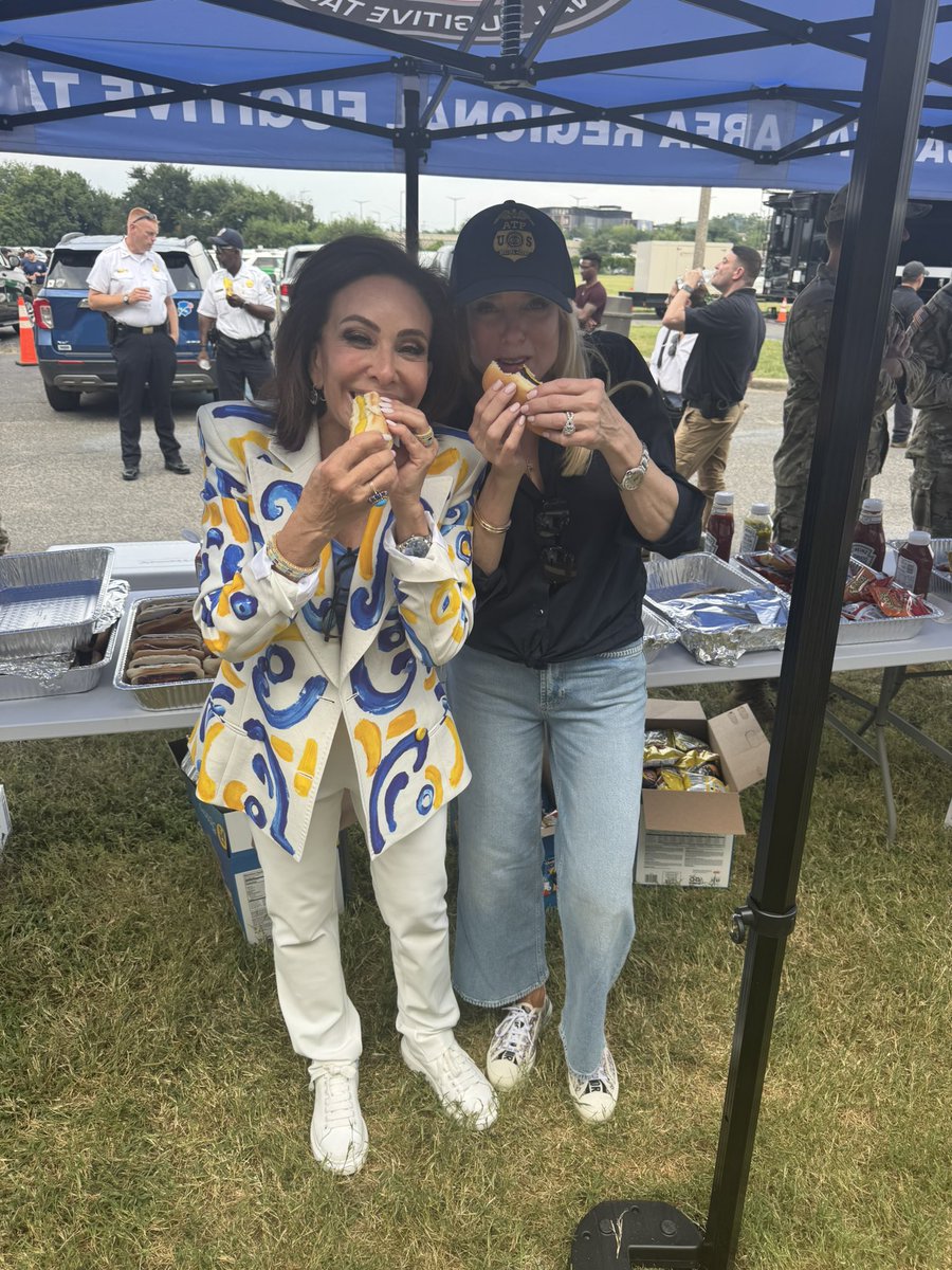 Jeanine Pirro (@judgejeanine) on Twitter photo Thank you, <a href="/AGPamBondi/">Attorney General Pamela Bondi</a> for hosting a hot dog BBQ for our law enforcement partners on Sunday.
To our officers: thank you for your courage, sacrifice, and unwavering commitment to putting your lives on the line to keep us safe, especially during this surge operation. Thank you, <a href="/AGPamBondi/">Attorney General Pamela Bondi</a> for hosting a hot dog BBQ for our law enforcement partners on Sunday.
To our officers: thank you for your courage, sacrifice, and unwavering commitment to putting your lives on the line to keep us safe, especially during this surge operation.